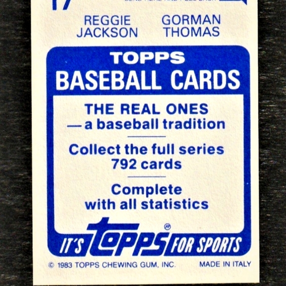 Reggie Jackson/Thomas 1983 Topps Mini Stickers #17 Pack Fresh Sharp MLB Los Ange - Picture 2 of 2
